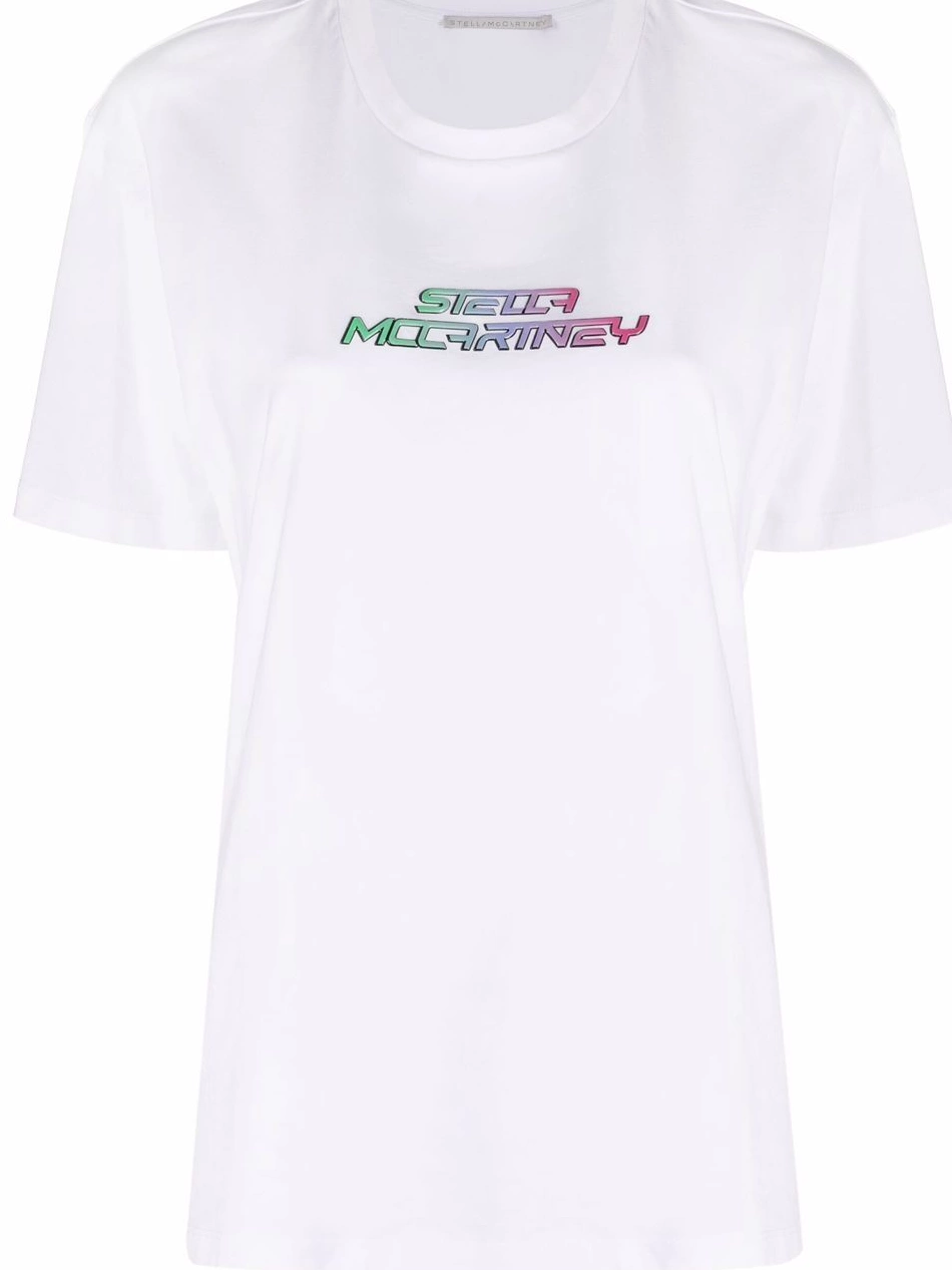 Affordable McCartney Women Stella raised-logo T-shirt cotton 0823